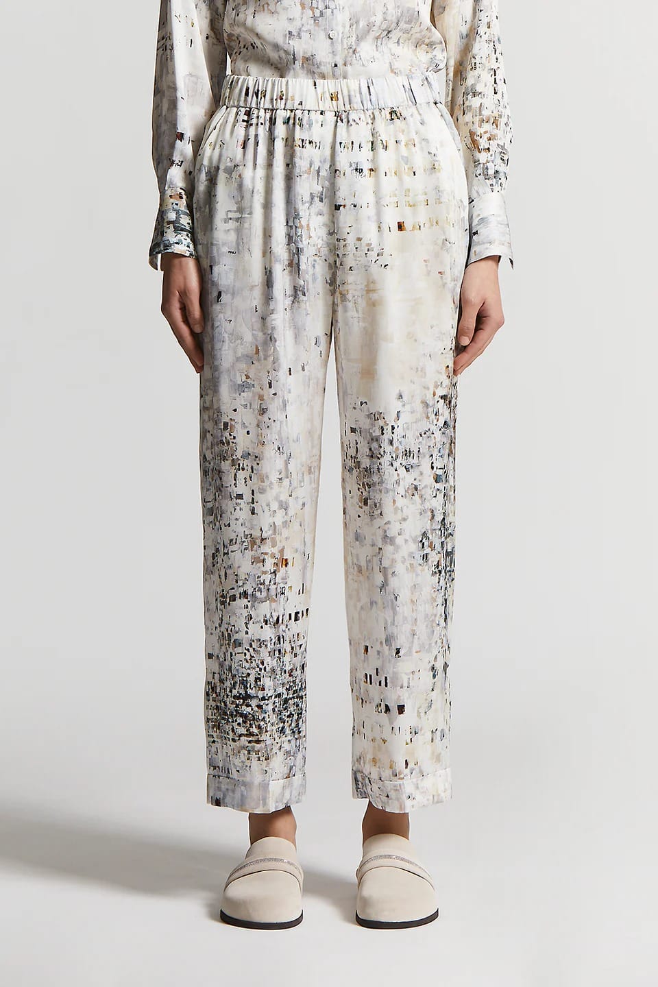PANTALON EN SATIN DE VISCOSE