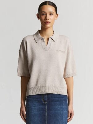 PULL EN CACHEMIRE SOIE ET LAINE BEIGE
