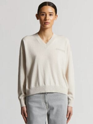 PULL EN CACHEMIRE SOIE ET LAINE CREME