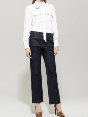 PANTALON DENIM DROIT BLEU BRUT