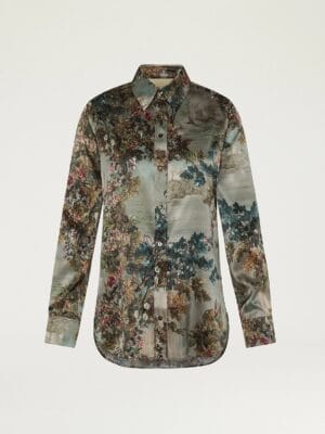 CHEMISIER CORA EN SATIN STRETCH IMPRIMÉ - MULTICOLORE BOUE