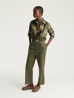 PANTALON ANDREW EN GABARDINE STRETCH - OLIVE