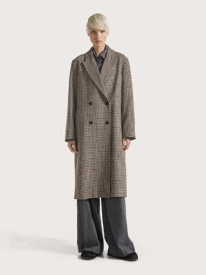 MANTEAU EN DRAP PIED-DE-POULE