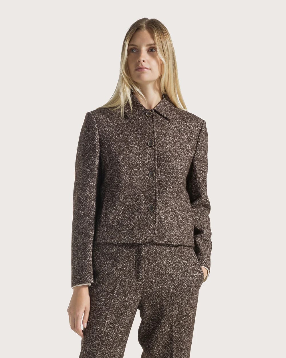 VESTE COURTE PIED-DE-POULE