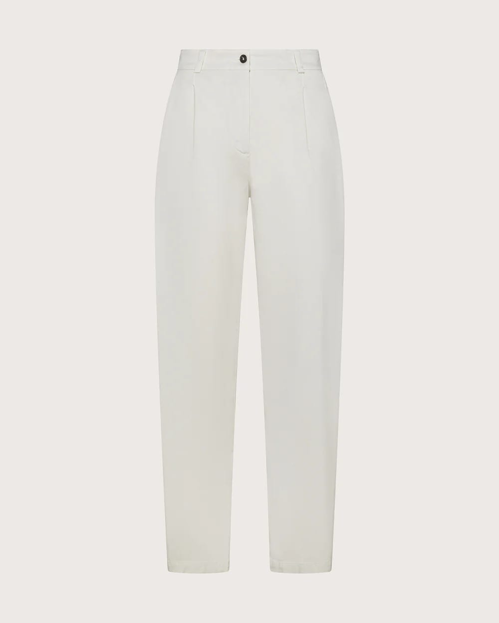 PANTALON GABARDINE CAROTTE A DOUBLE PINCE MARRON – Image 2