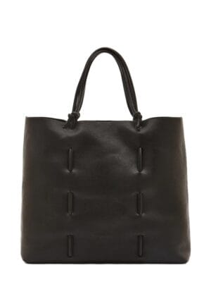 SAC FOURRE TOUT EN CUIR NOIR
