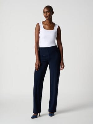 PANTALON TAILLE HAUTE MARINE