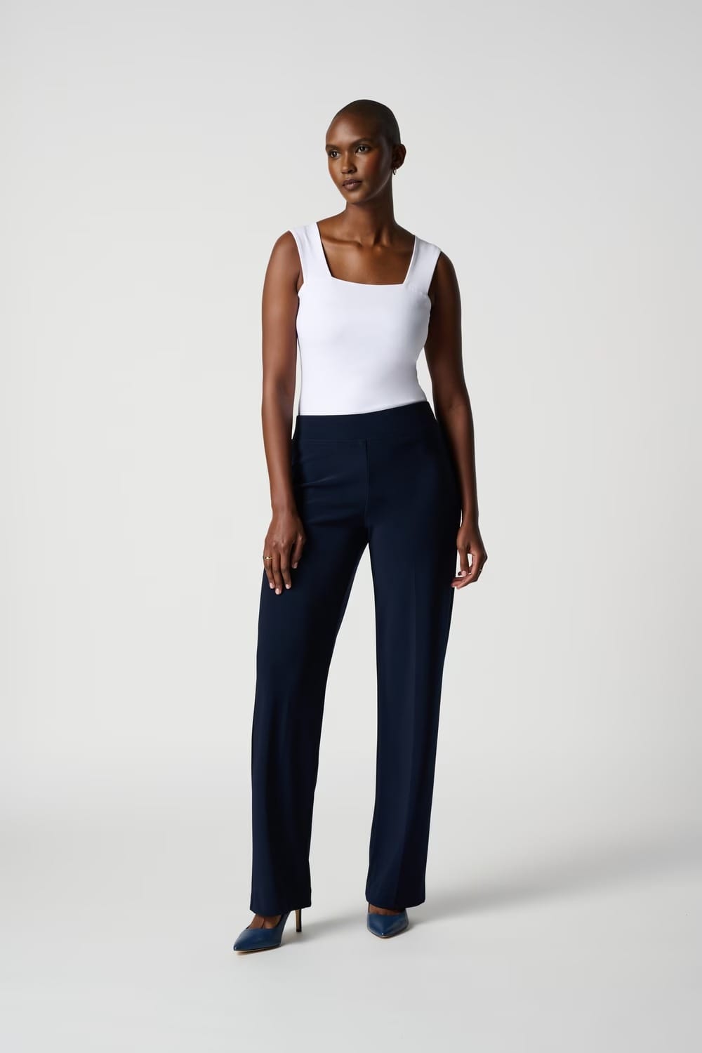 PANTALON TAILLE HAUTE MARINE