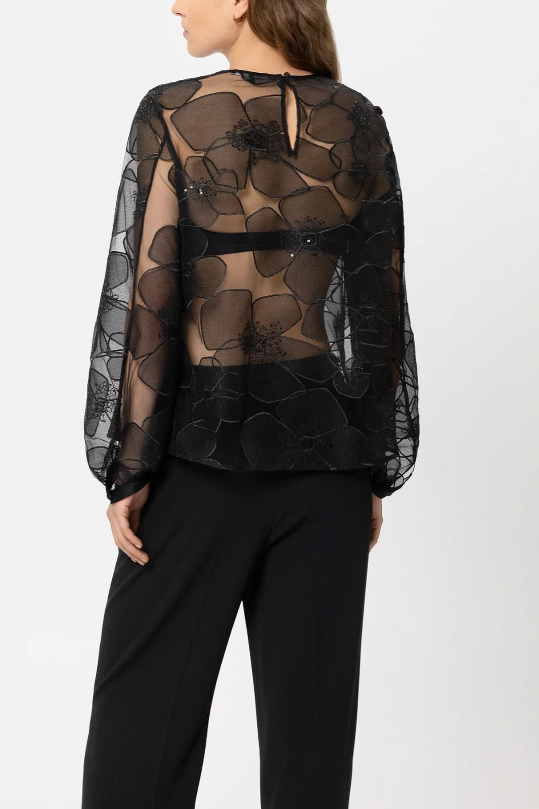BLOUSE EN TULLE AVEC STRUCTURE FLORALE – Image 3