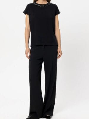 T-SHIRT AVEC PIERRES PRECIEUSES NOIR