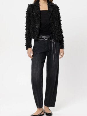 BLAZER EN TWEED AVEC PERLES NOIR