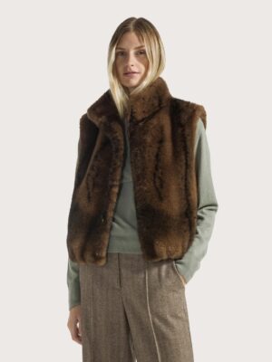 MANTEAU EN FAUSSE FOURRURE A IMPRIME ANIMAL