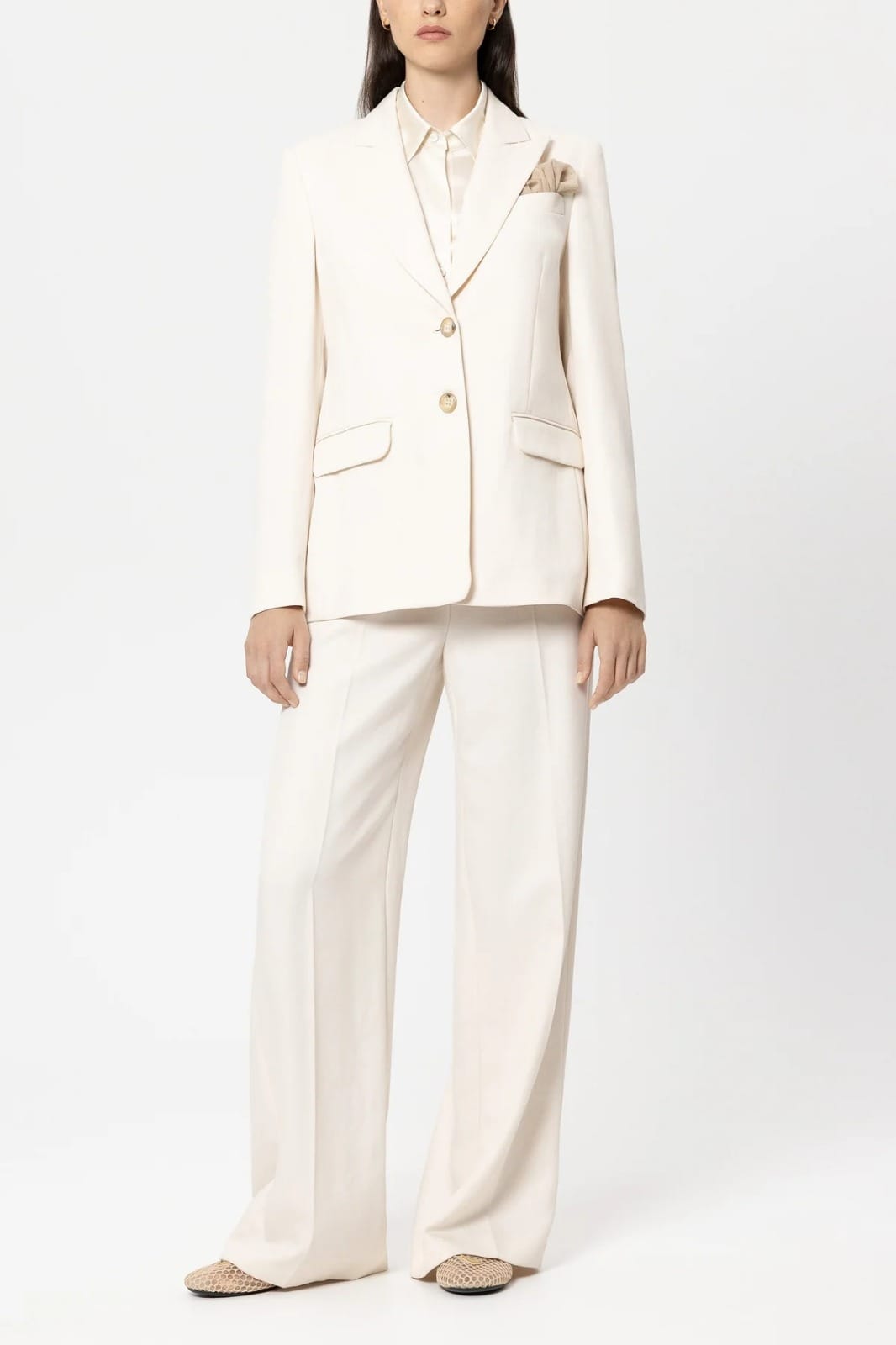 BLAZER EN SERGE BLANC