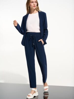PANTALON DECONTRACTE MI-TAILLE MARINE