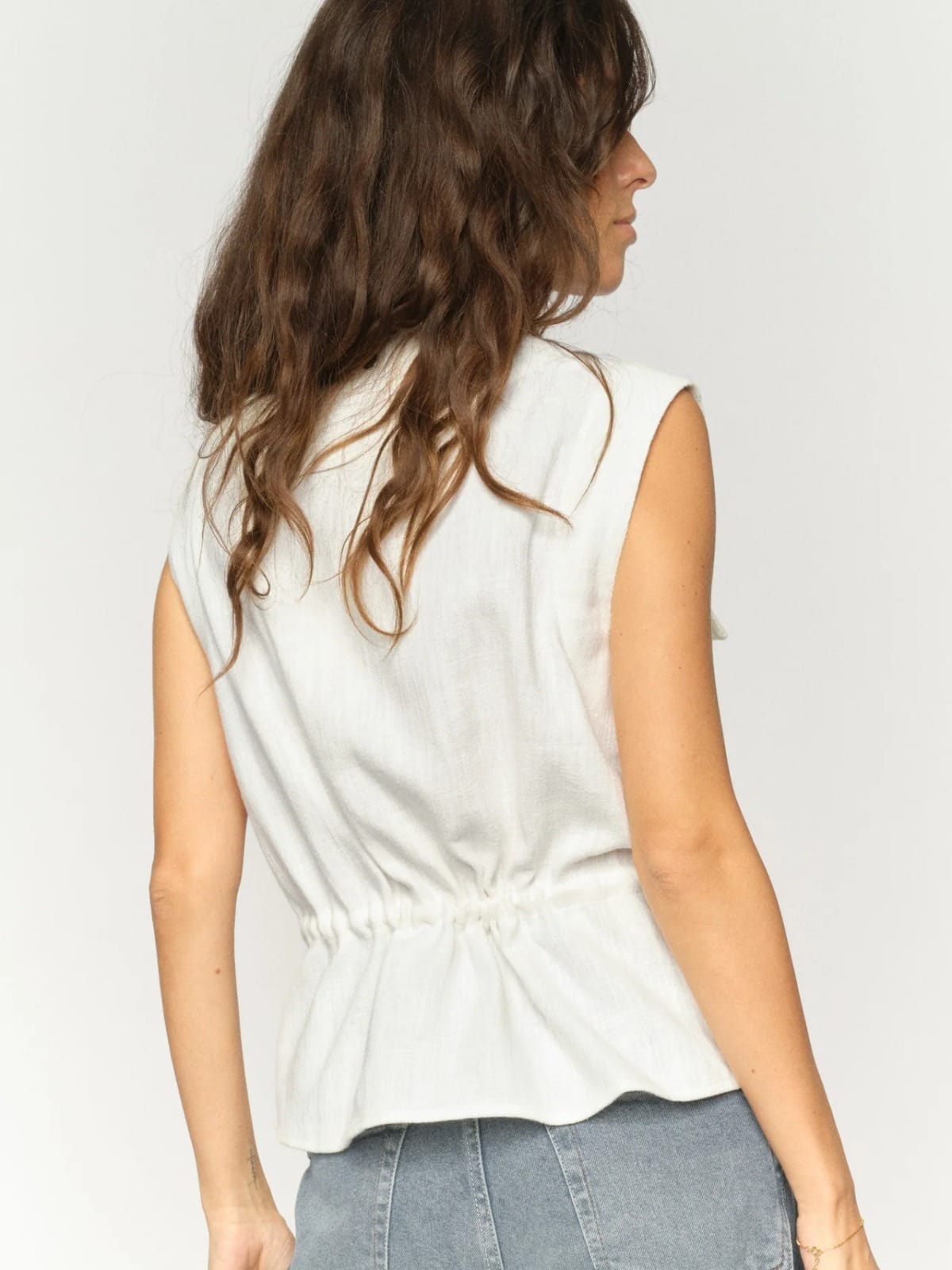 GILET EN RAMIE MMLELO BLANC – Image 3