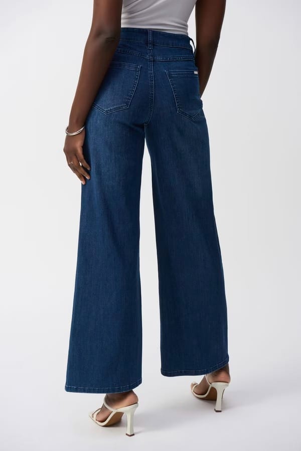 JEAN STRETCH A JAMBES LARGES BLEU DENIM – Image 2