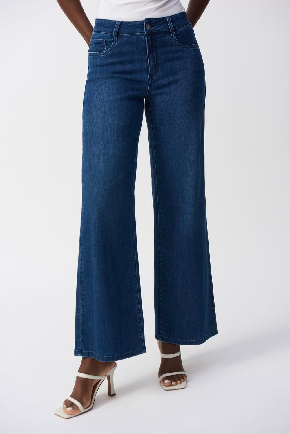 JEAN STRETCH A JAMBES LARGES BLEU DENIM