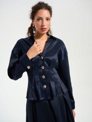 VESTE CINTREE ELEGANTE MARINE
