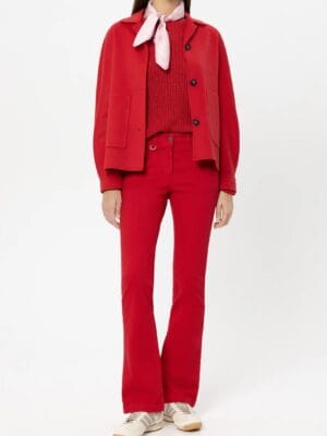 VESTE CHEMISE DOUBLE FACE ROUGE