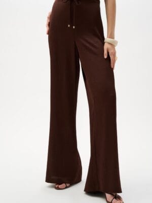 PANTALON TAILLE HAUTE MARRON