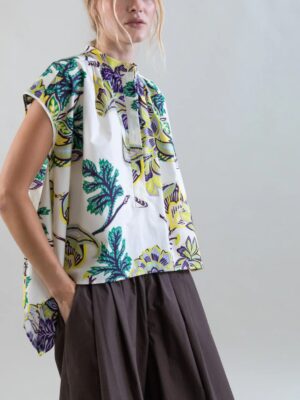 BLOUSE EN COTON COULEUR PRAIRIE