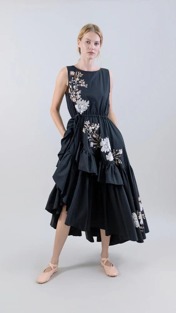 ROBE EN POPELINE BRODEE