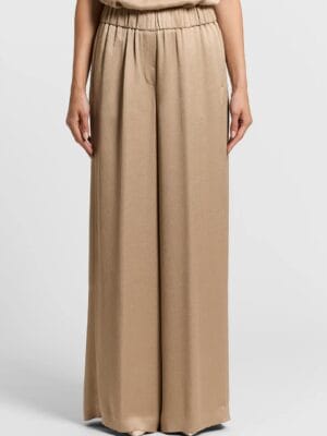 PANTALON EN SATIN MELANGE VISCOSE
