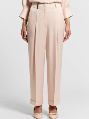 PANTALON EN SATIN MELANGE VISCOSE