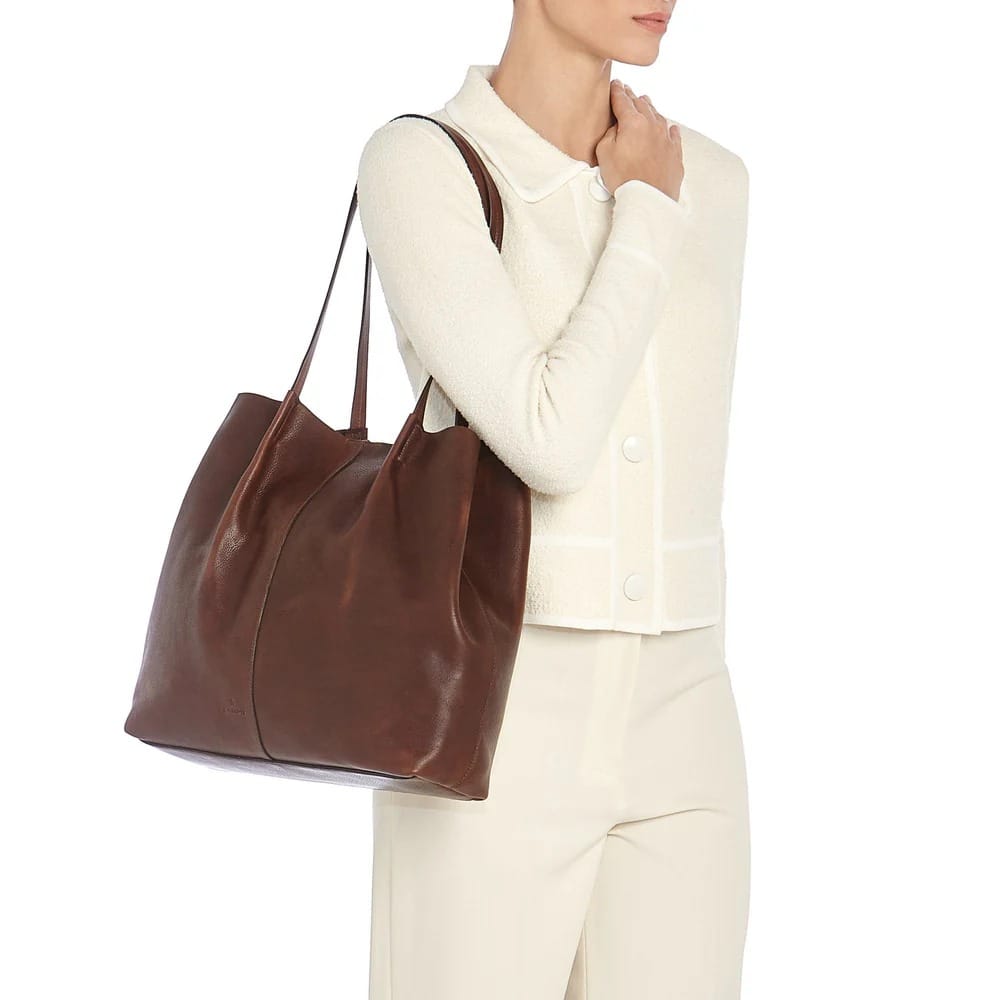 SAC FOURRE TOUT EN CUIR NINA BRUN – Image 3