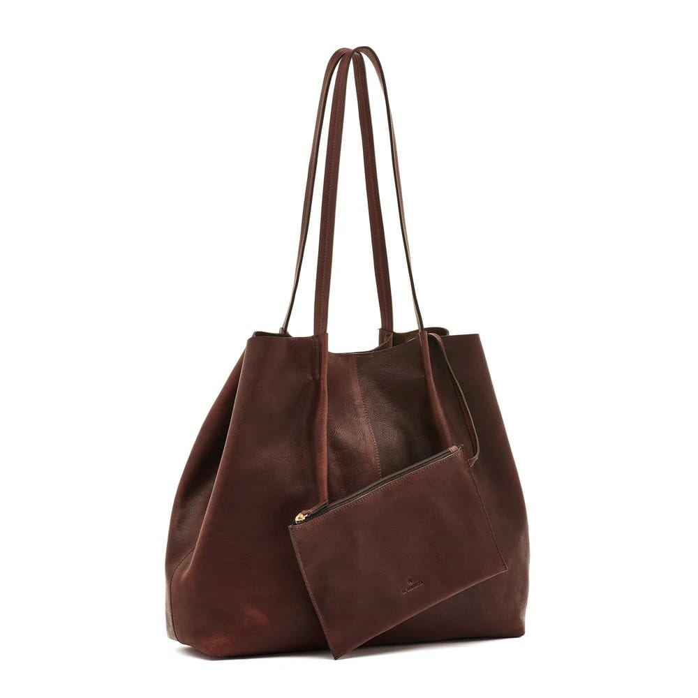 SAC FOURRE TOUT EN CUIR NINA BRUN – Image 2