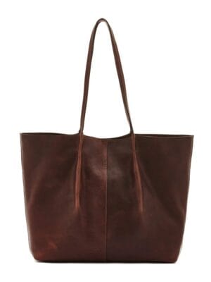SAC FOURRE TOUT EN CUIR NINA BRUN