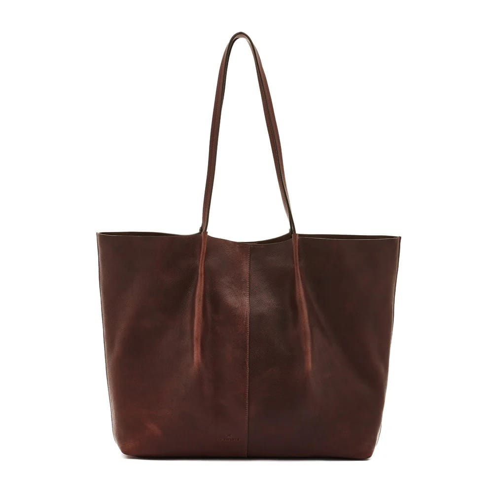 SAC FOURRE TOUT EN CUIR NINA BRUN