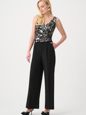 PANTALON PLISSES LONG NOIR