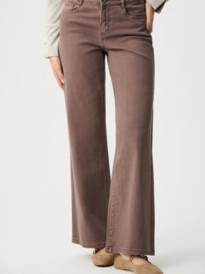 JEAN TAILLE HAUTE EVASE TAUPE
