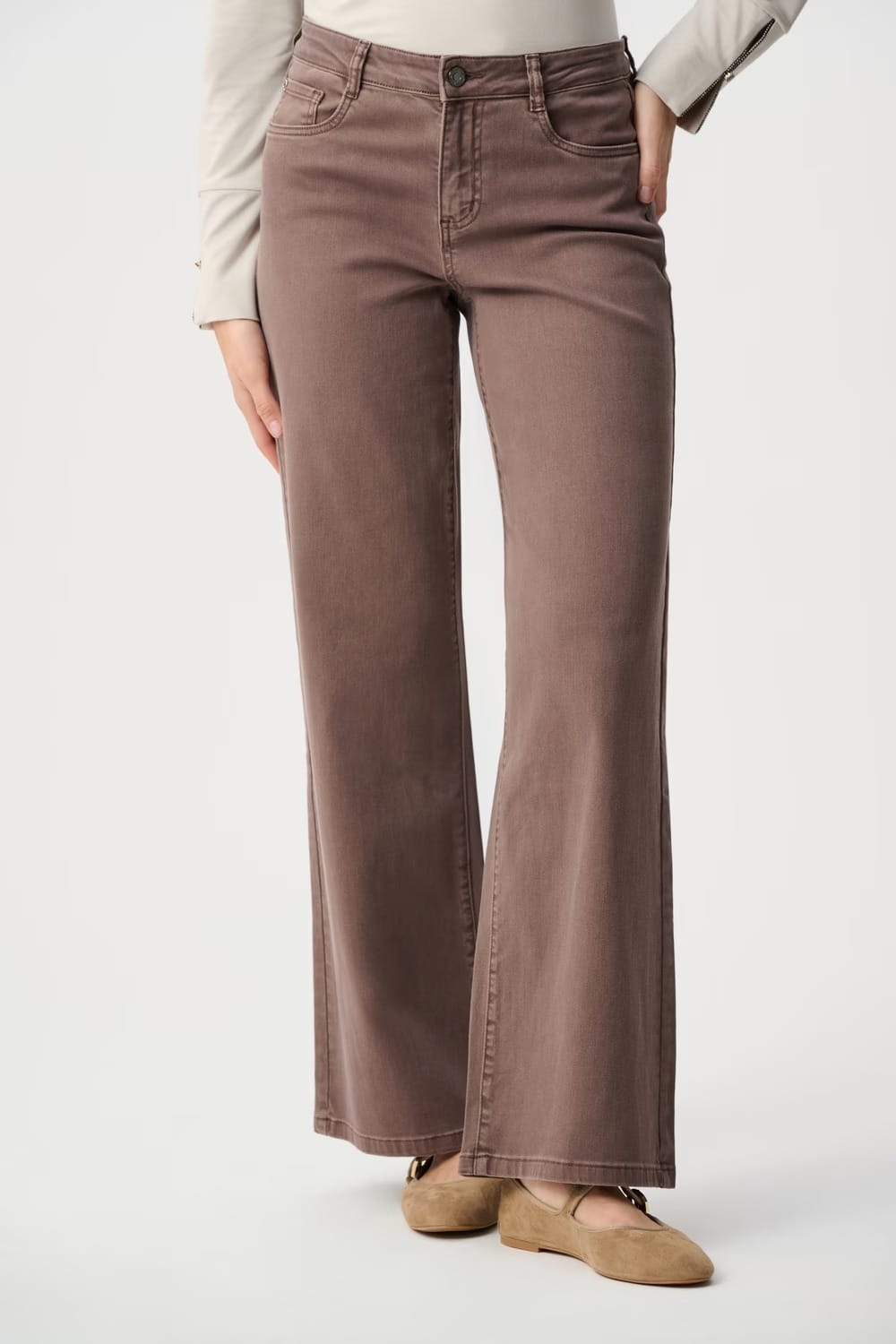 JEAN TAILLE HAUTE EVASE TAUPE