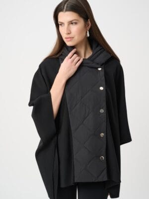 VESTE MATELASSEE A CAPUCHE NOIRE