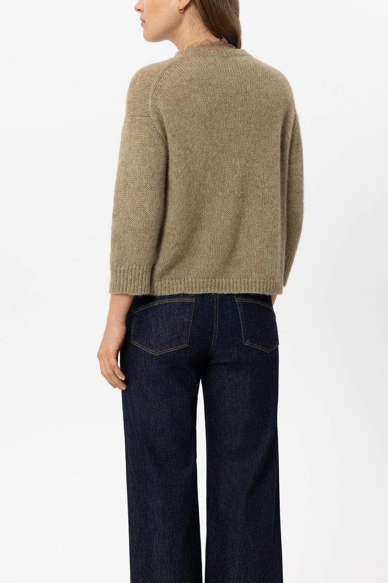 CARDIGAN EN MELANGE ALPAGA VERT – Image 2