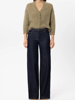 CARDIGAN EN MELANGE ALPAGA VERT