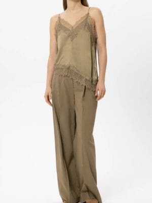 TOP LINGERIE EN SATIN VERT
