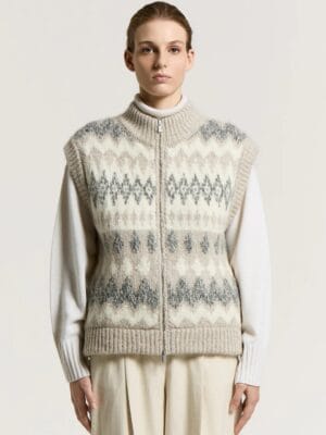 GILET EN LAINE CACHEMIRE ET MOHAIR