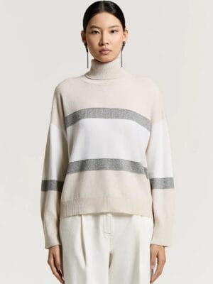 PULL EN LAINE SOIE CACHEMIRE ET LUREX