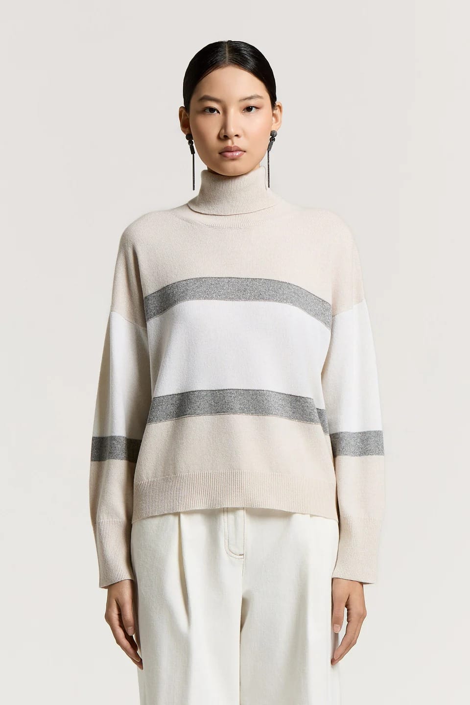 PULL EN LAINE SOIE CACHEMIRE ET LUREX