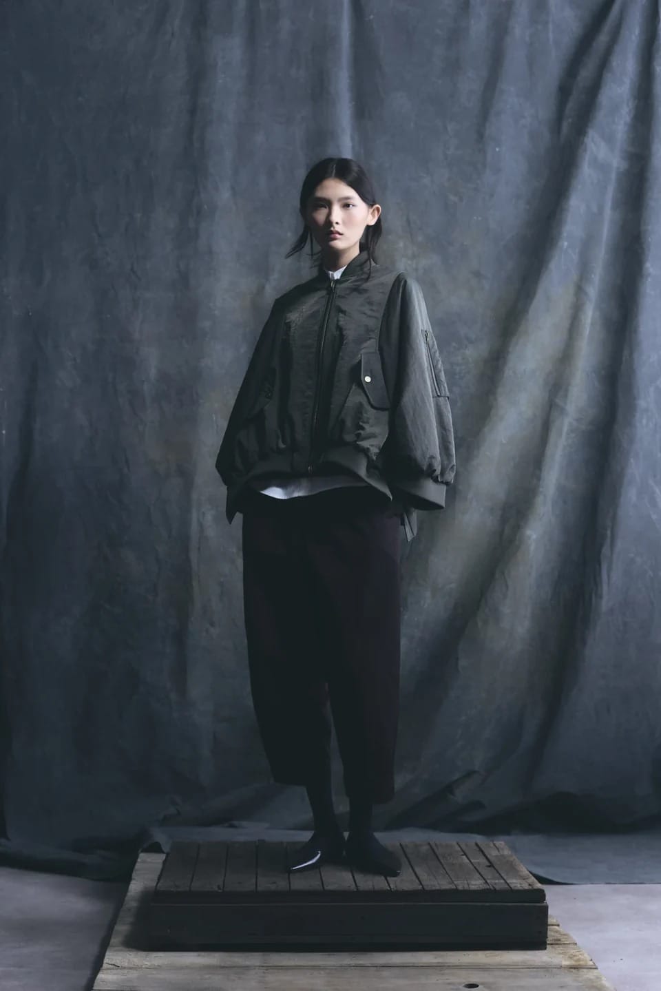 VESTE BOMBER SURDIMENSIONNEE KAKI – Image 2