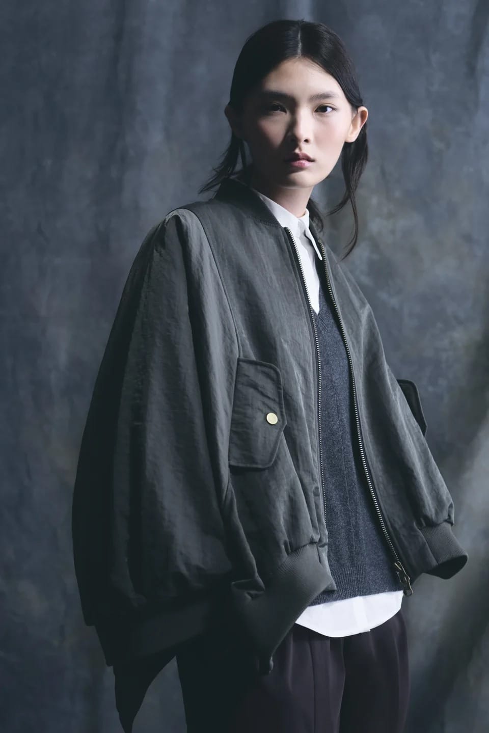 VESTE BOMBER SURDIMENSIONNEE KAKI