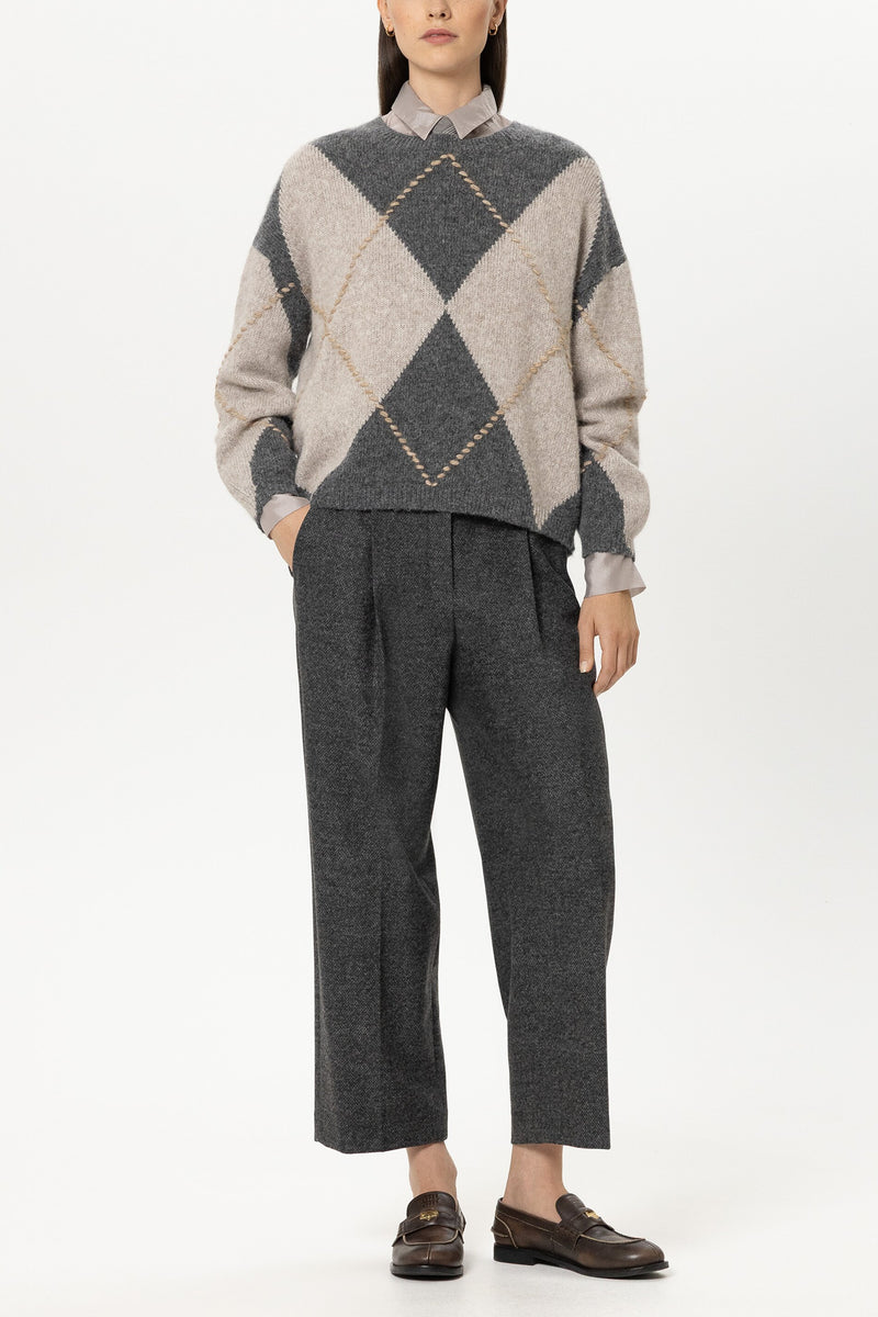 PULL EN MELANGE D'ALPAGA A MOTIF