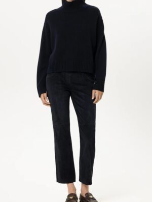 PULL COL ROULE EN MELANGE DE LAINE MARINE