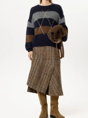 PULL EN MELANGE D'ALPAGA A MOTIF