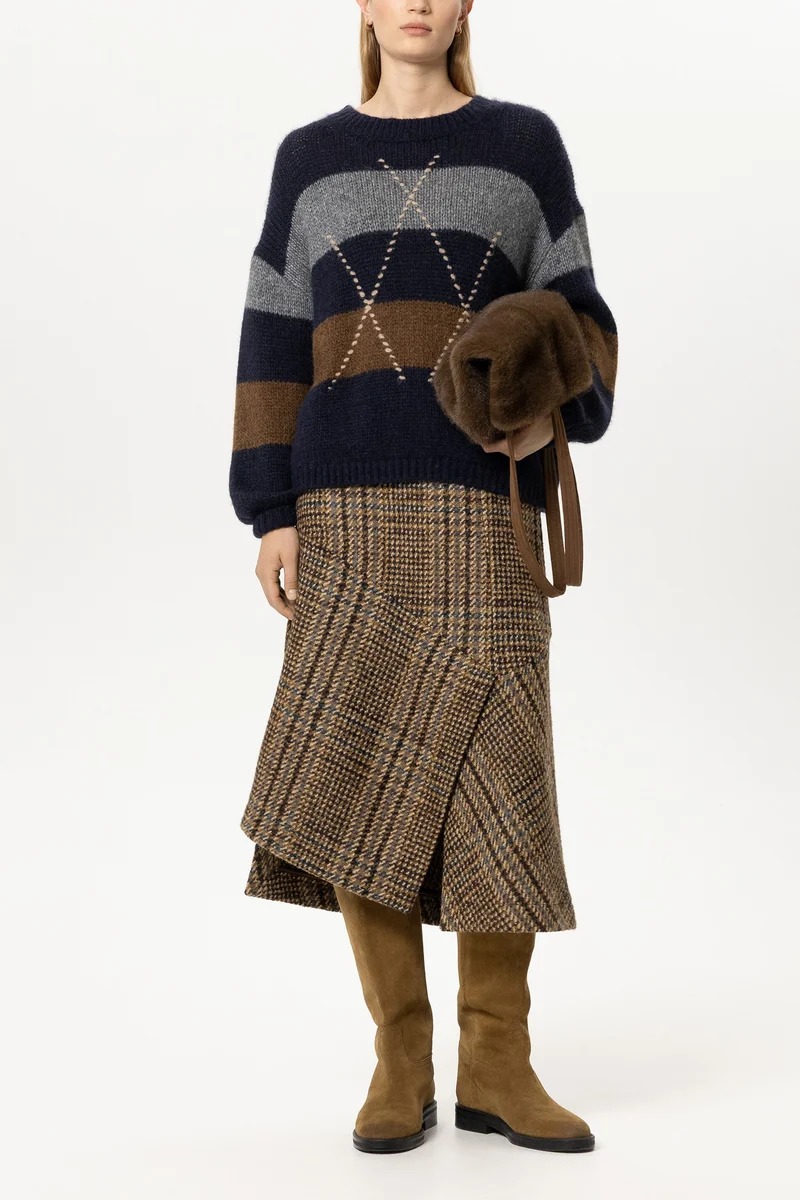 PULL EN MELANGE D'ALPAGA A MOTIF