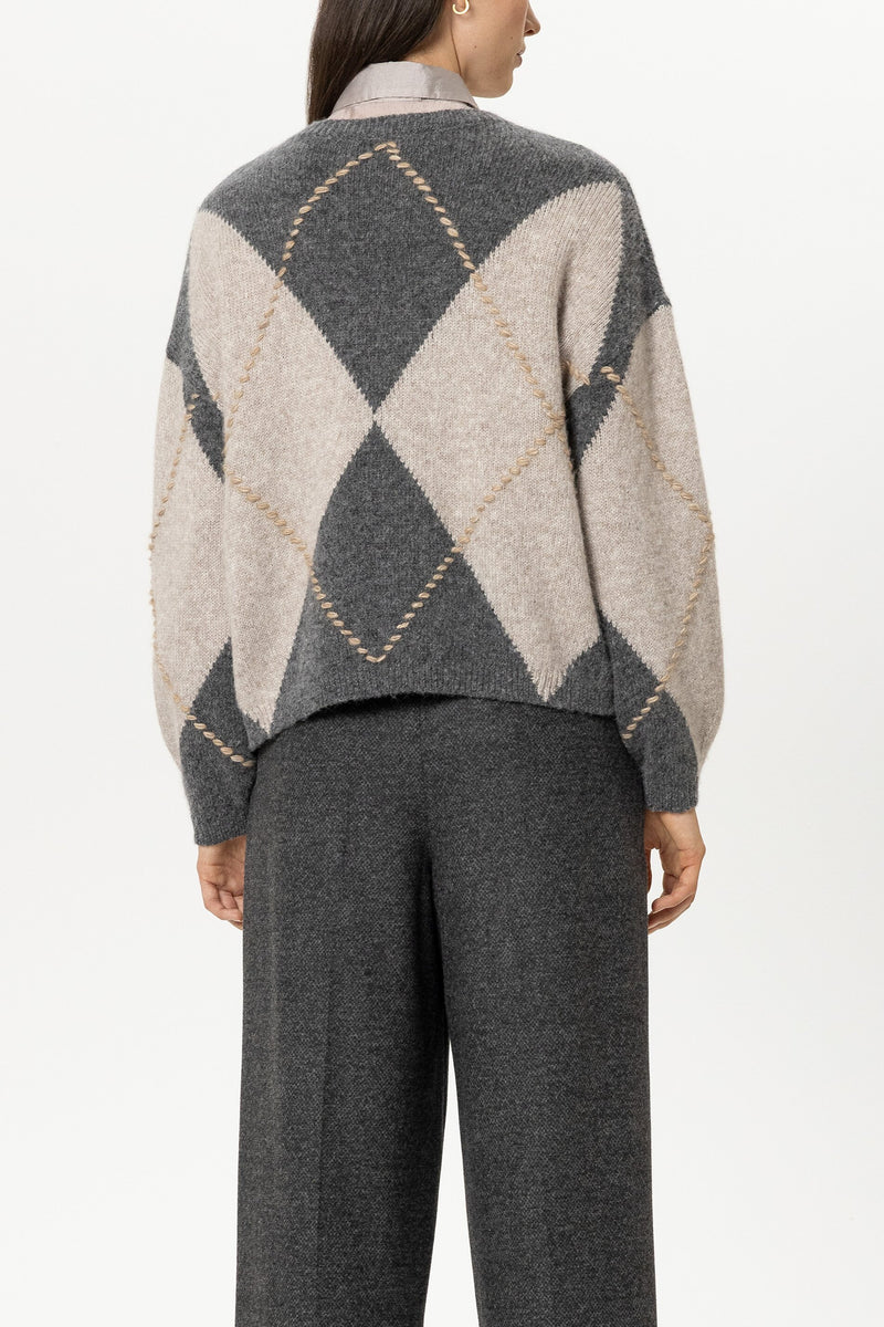 PULL EN MELANGE D'ALPAGA A MOTIF – Image 3