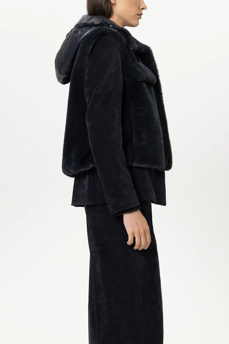 GILET EN IMITATION FOURRURE MARINE – Image 2